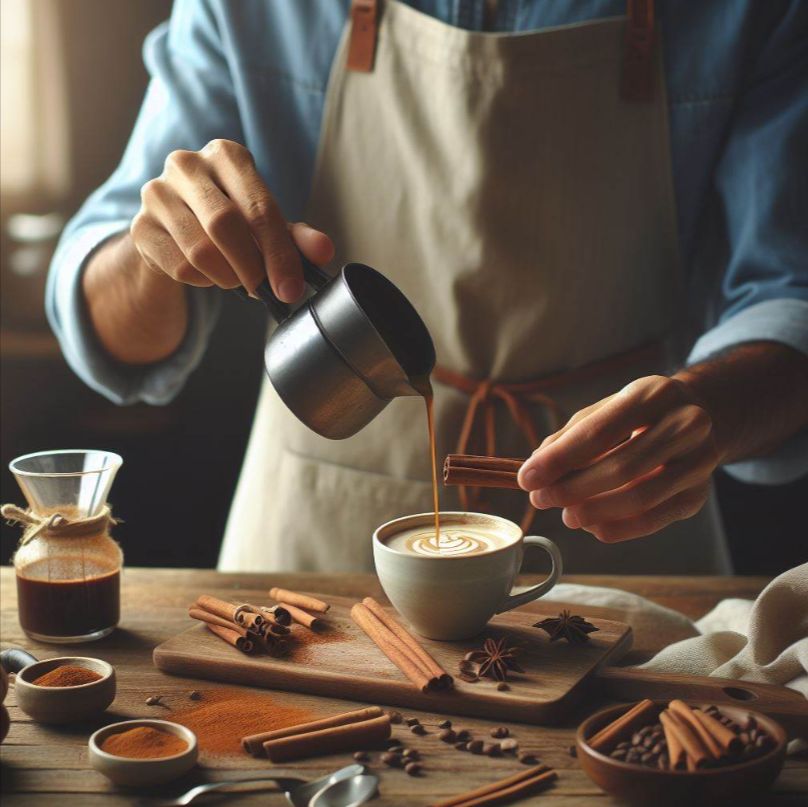 Café con canela en la mañana