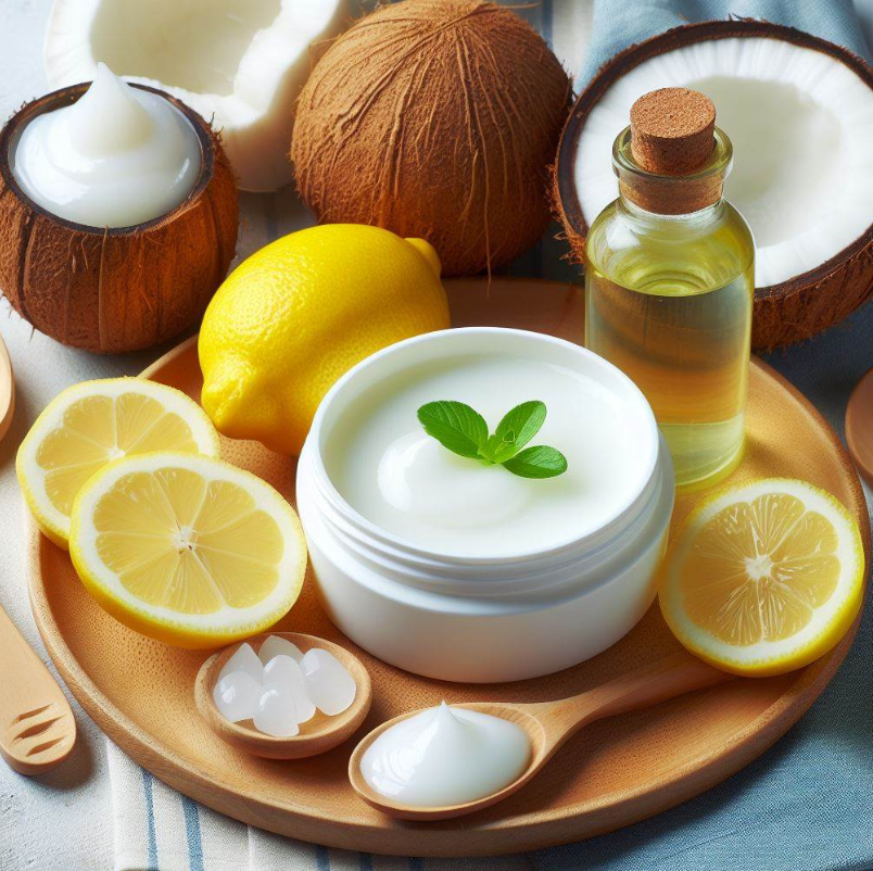 Vaselina, limón y aceite de coco