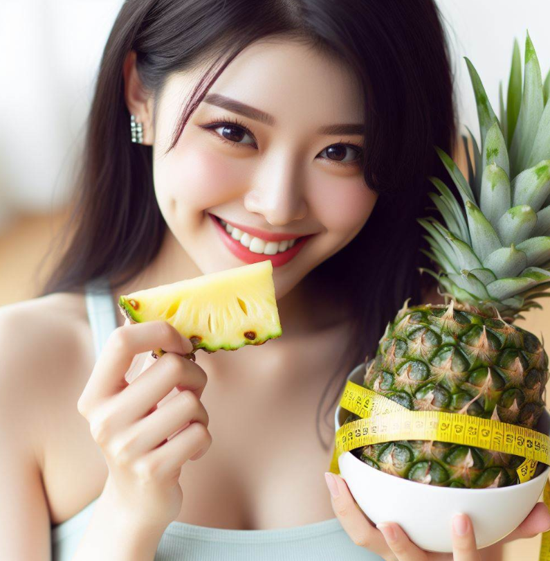 Persona come piña para perder peso
